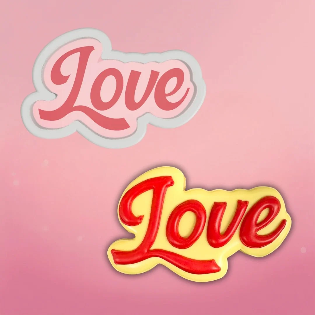 Retro Love Cookie Cutter by The Cookie Countess