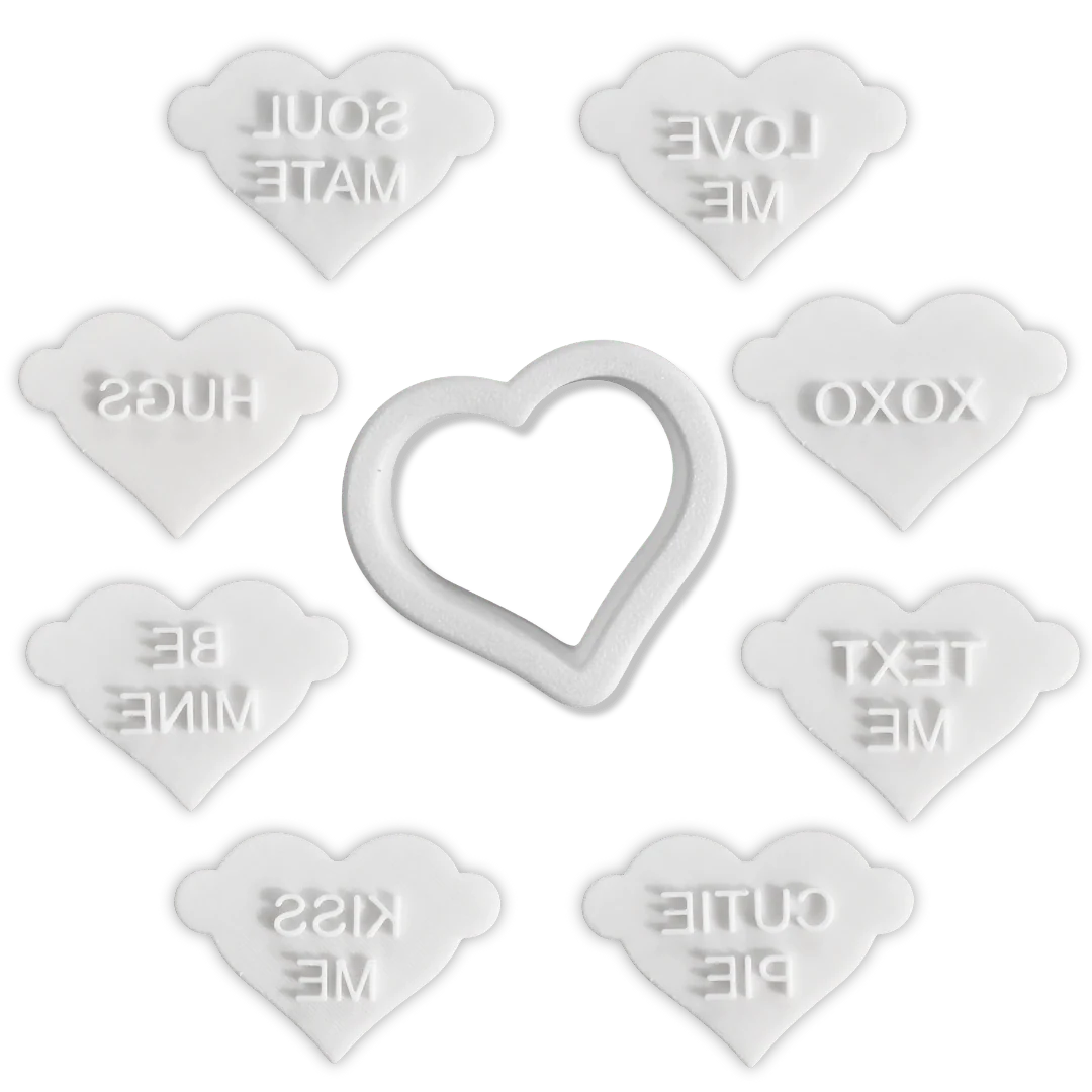 Mini Conversation Heart Cookie Cutter and Stamps — Kitchen Gadgets