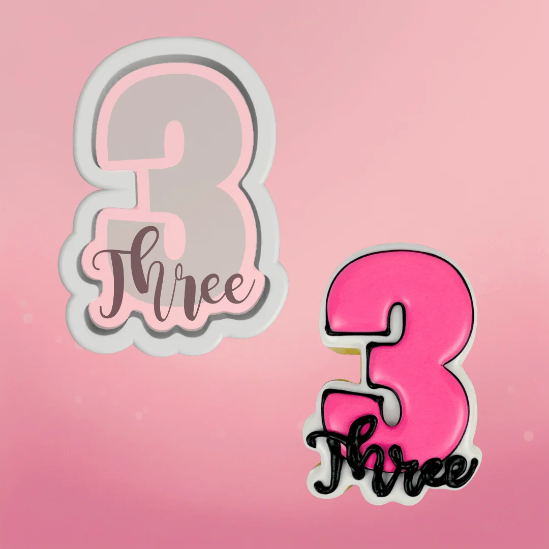 Emporte-pièce Numéro et Script Trois