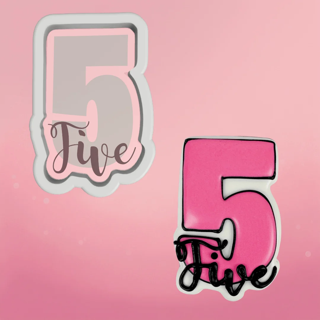 Number and Script Five Cookie Cutter — Kitchen Gadgets