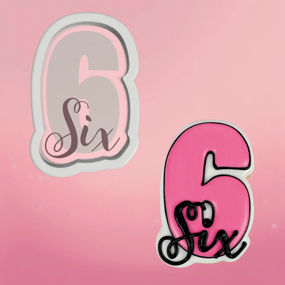 Number and Script Six Cookie Cutter — Kitchen Gadgets