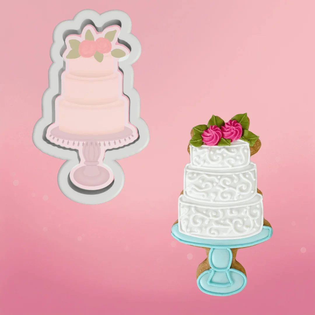 Wedding Cake with Stand Cookie Cutter