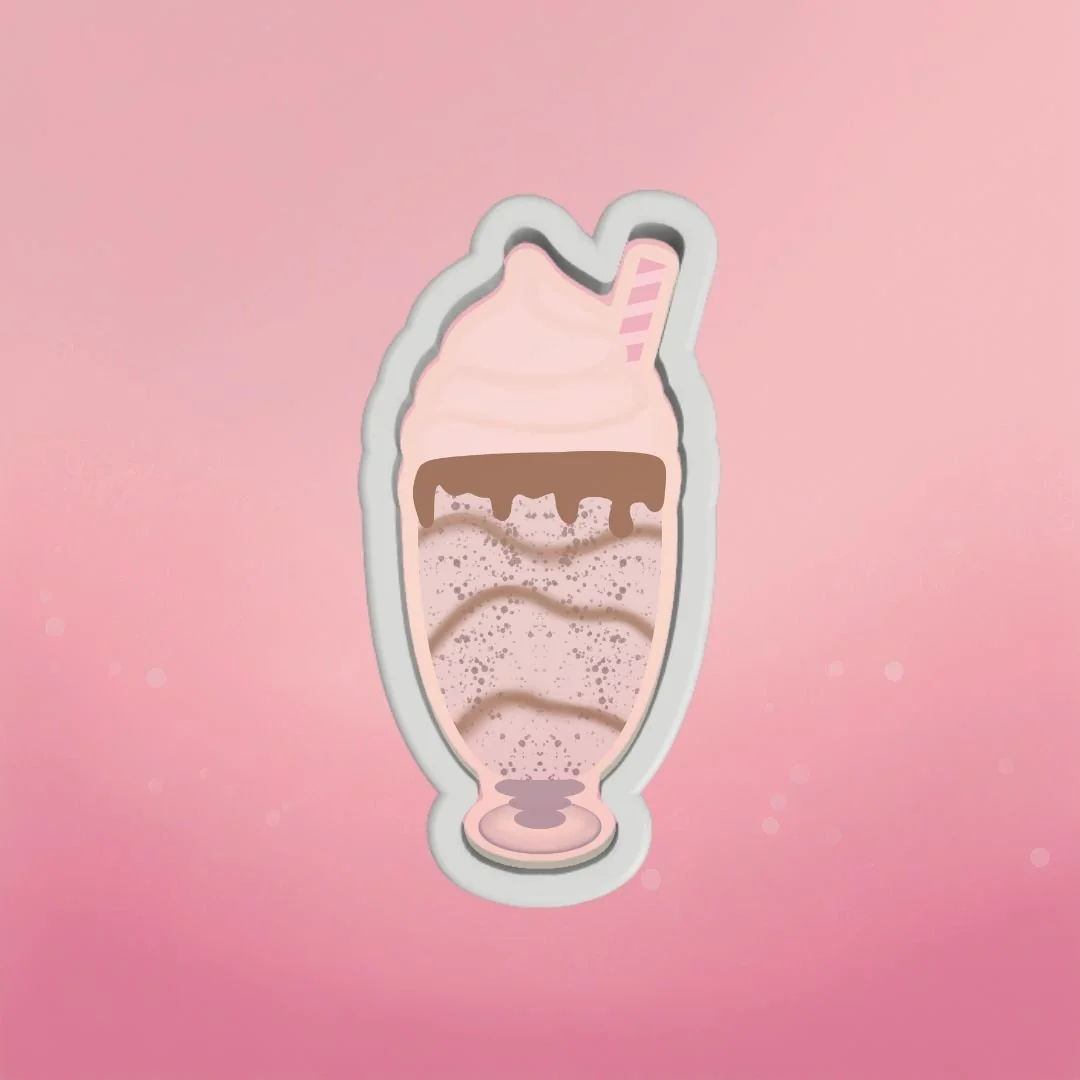 Milkshake Cookie Cutter by The Cookie Countess