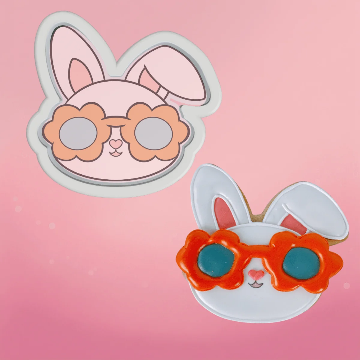 Bunny with Sunglasses Cookie Cutter by The Cookie Countess — Kitchen Gadgets