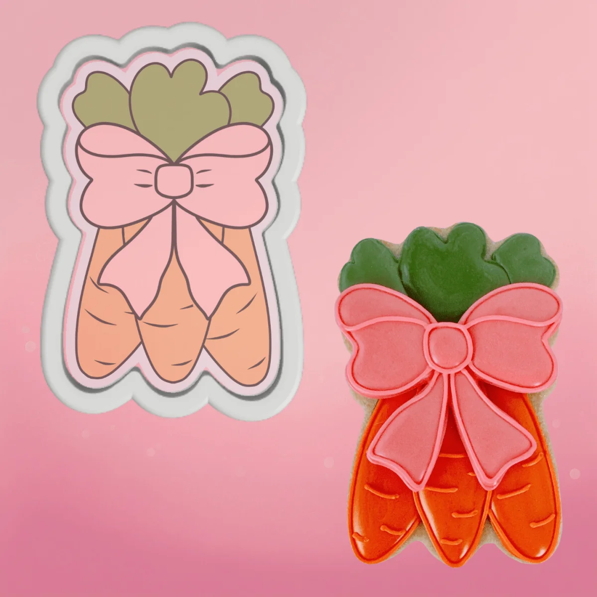 Carrots with Bow Cookie Cutter by The Cookie Countess — Kitchen Gadgets