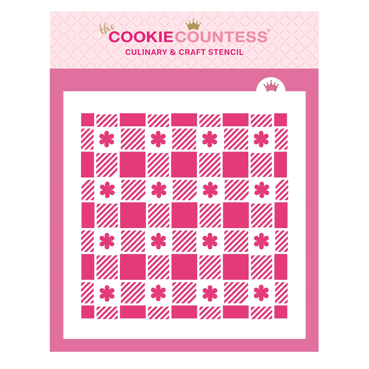 Flower Gingham Stencil by The Cookie Countess — Kitchen Gadgets