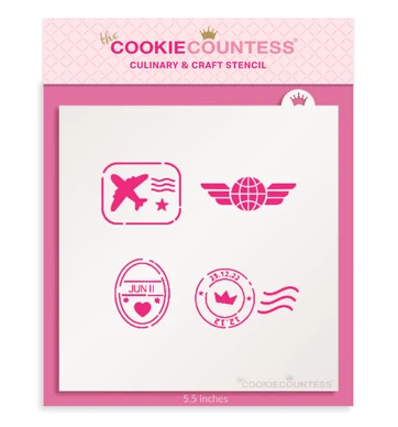 Envelope Stamps Stencil by The Cookie Countess — Kitchen Gadgets