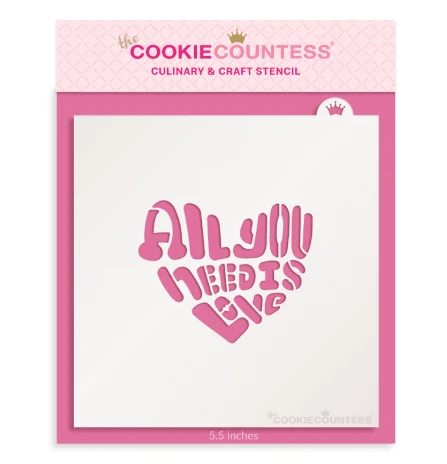 Pochoir All You Need is Love par The Cookie Countess — Gadgets de cuisine