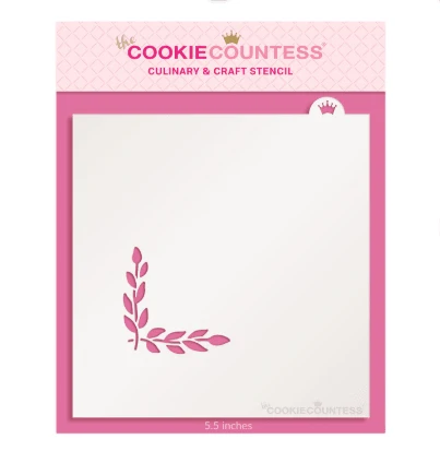 Pochoir Cadre de Verdure d'Angle par The Cookie Countess