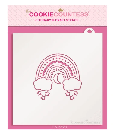 Pochoir PYO Arc-en-ciel Boho par The Cookie Countess — Gadgets de cuisine
