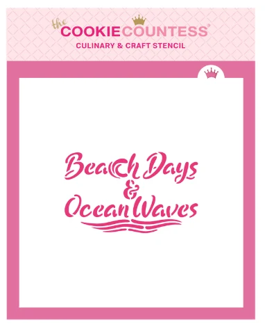 Pochoir Plages et Vagues de l'Océan par The Cookie Countess — Gadgets de cuisine