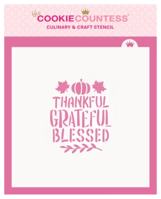 Pochoir Reconnaissant, Grateful, Blessed de The Cookie Countess