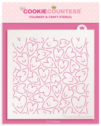 Smiling Hearts Stencil Set - 2 Pieces