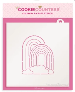 Double Arch Rainbow PYO Stencil by The Cookie Countess