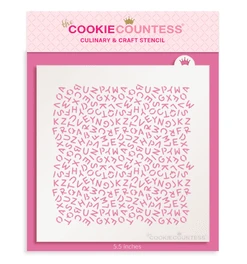 Scattered Letters Stencil by The Cookie Countess