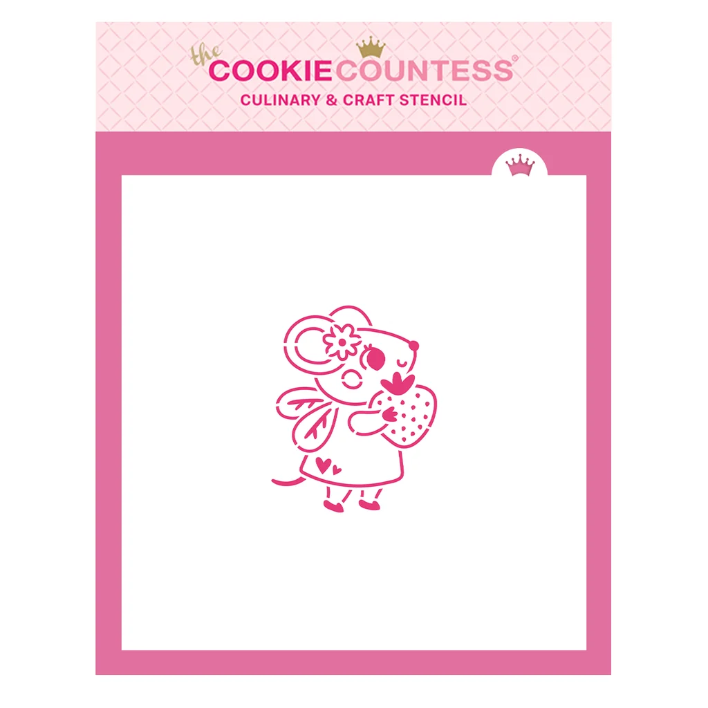 Pochoir PYO Souris avec Fraise par The Cookie Countess — Gadgets de cuisine