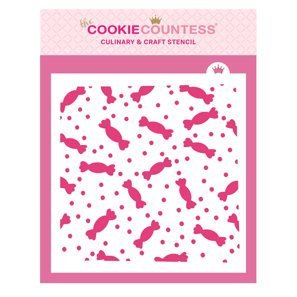 Candy and Dots Background Stencil by The Cookie Countess — Kitchen Gadgets