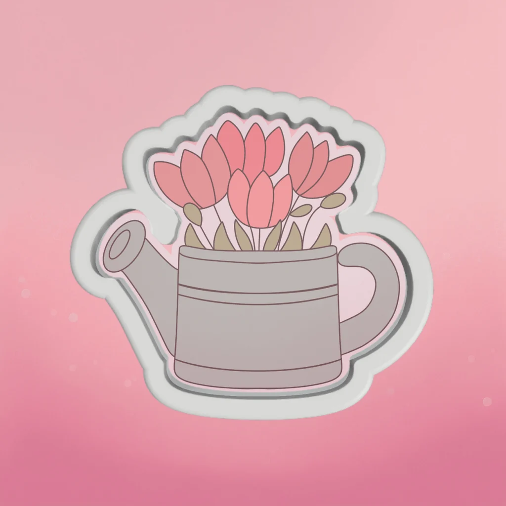 Watering Can with Flowers Cookie Cutter by The Cookie Countess