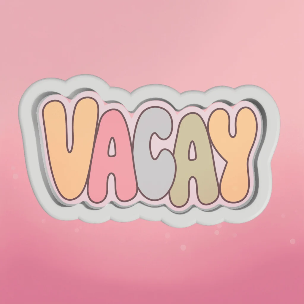 Chunky Vacay Plaque Cookie Cutter by The Cookie Countess
