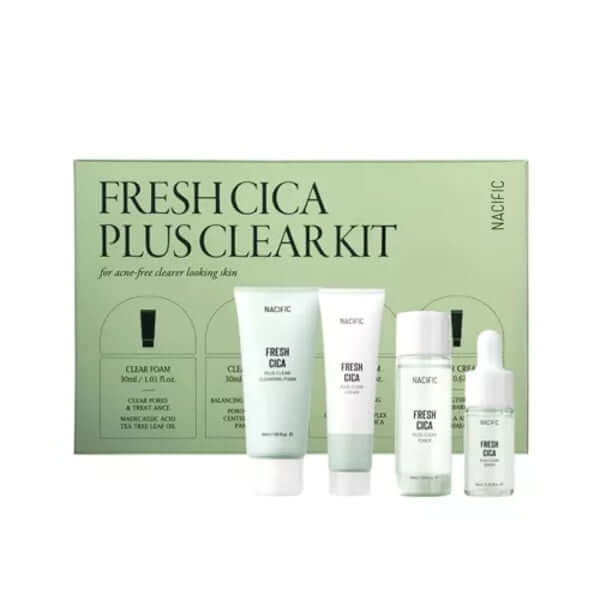 NACIFIC Fresh Cica Plus Clear Skin Care Set - 4 Items