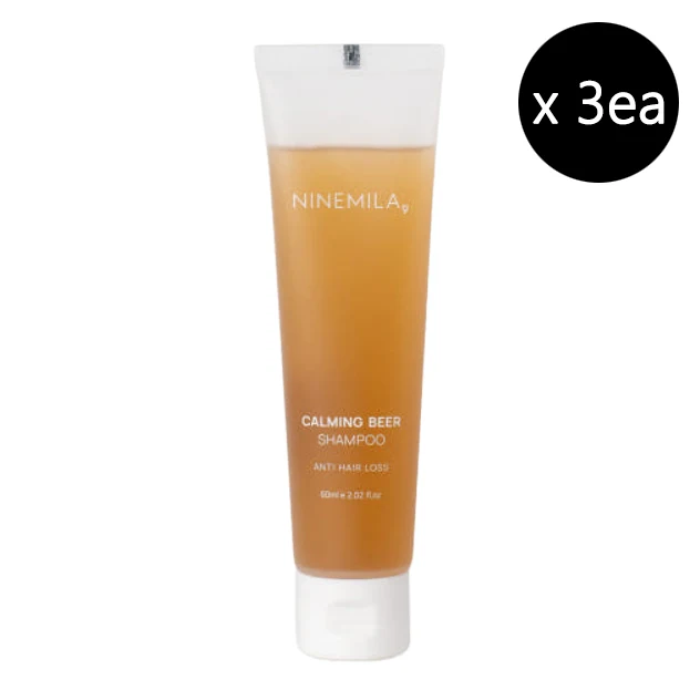 NINEMILA Calming Beer Shampoo Tube 60ml Set of 3