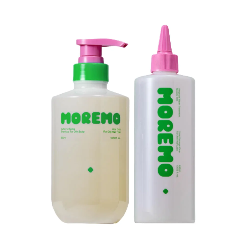 MOREMO Caffeine Biome Shampoo for Oily Scalp 500ml + Treatment 400ml