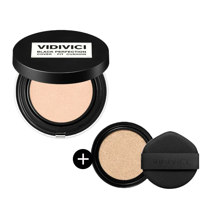 VIDIVICI Black Perfection Cover Fit Cushion 13g + Refill 13g (SPF40 PA++) — Maquillage de fond de teint