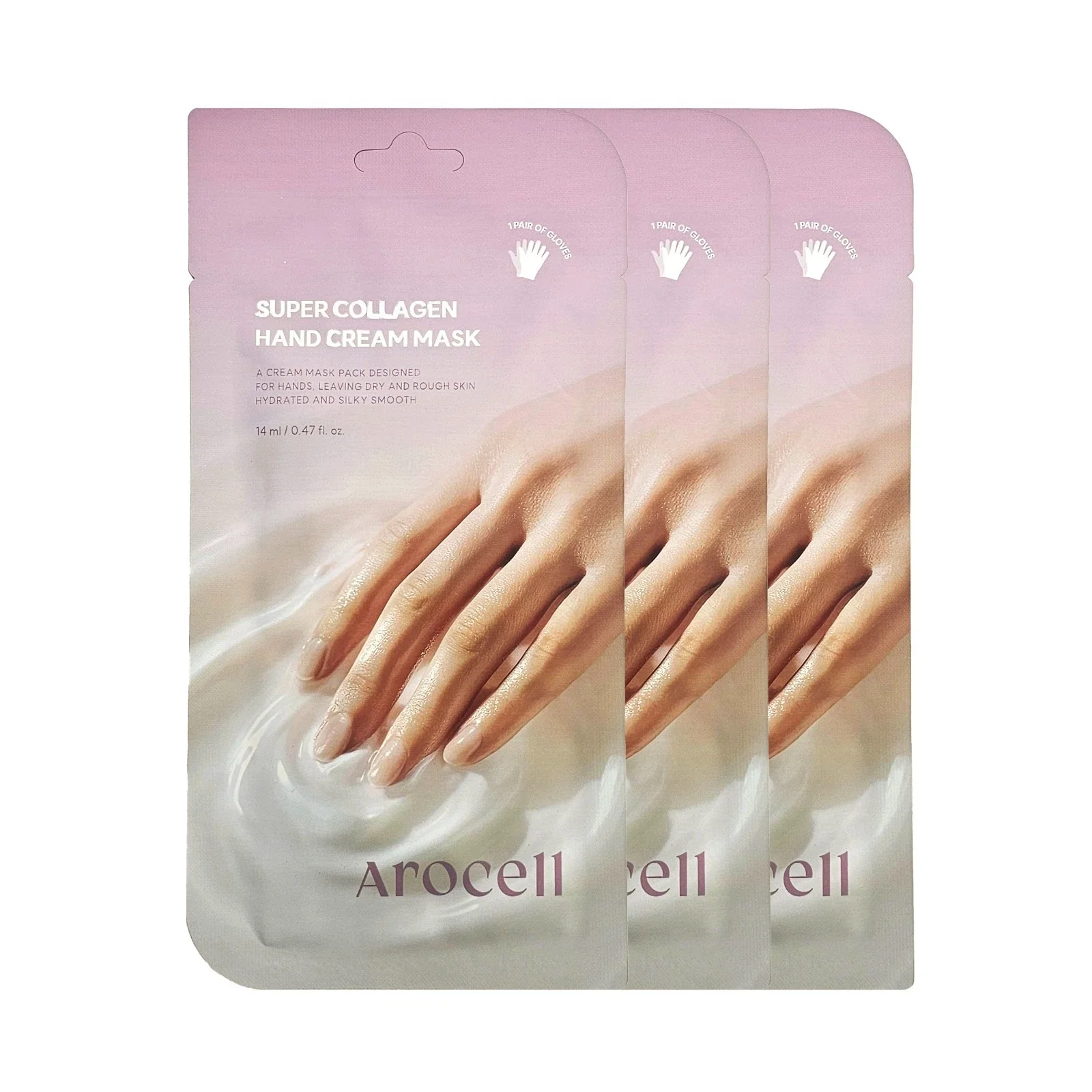 AROCELL Super Collagen Hand Cream Mask 14ml x 3