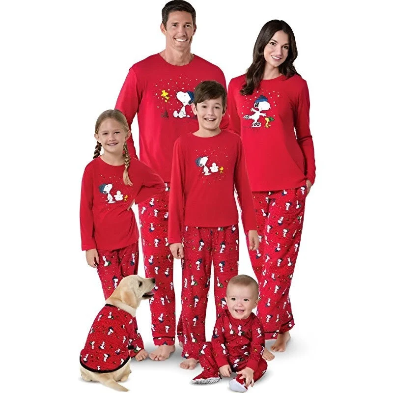 12.21每次必推款式 Ensemble pyjama familial Snoopy pour homme en rouge — Accessoires de mode