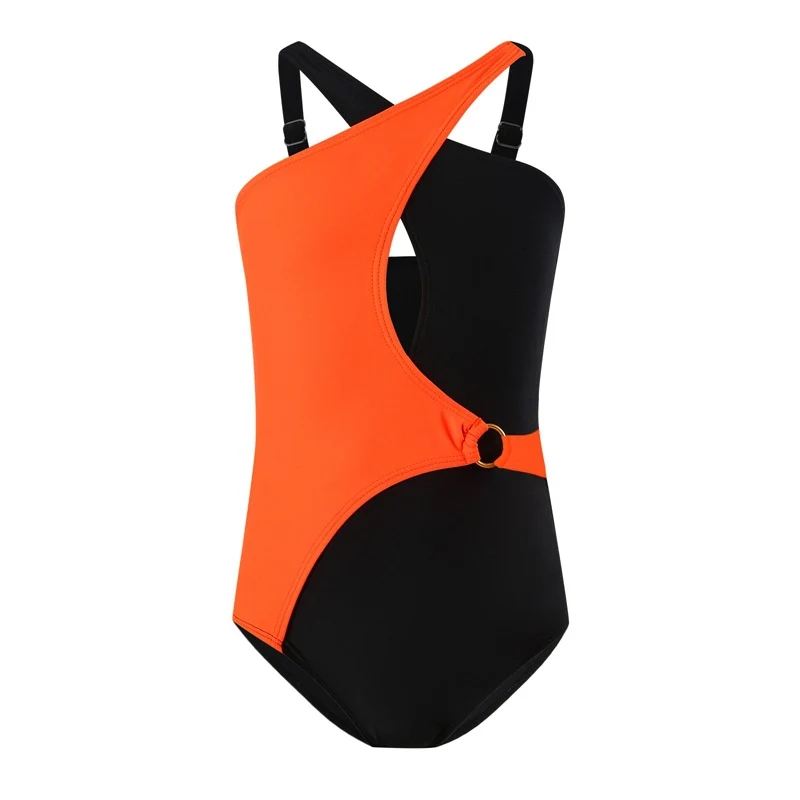 HAIYU Maillot de bain une pièce pour fille en nylon haute élasticité pour tout-petits Orange 104 — Accessoires de mode