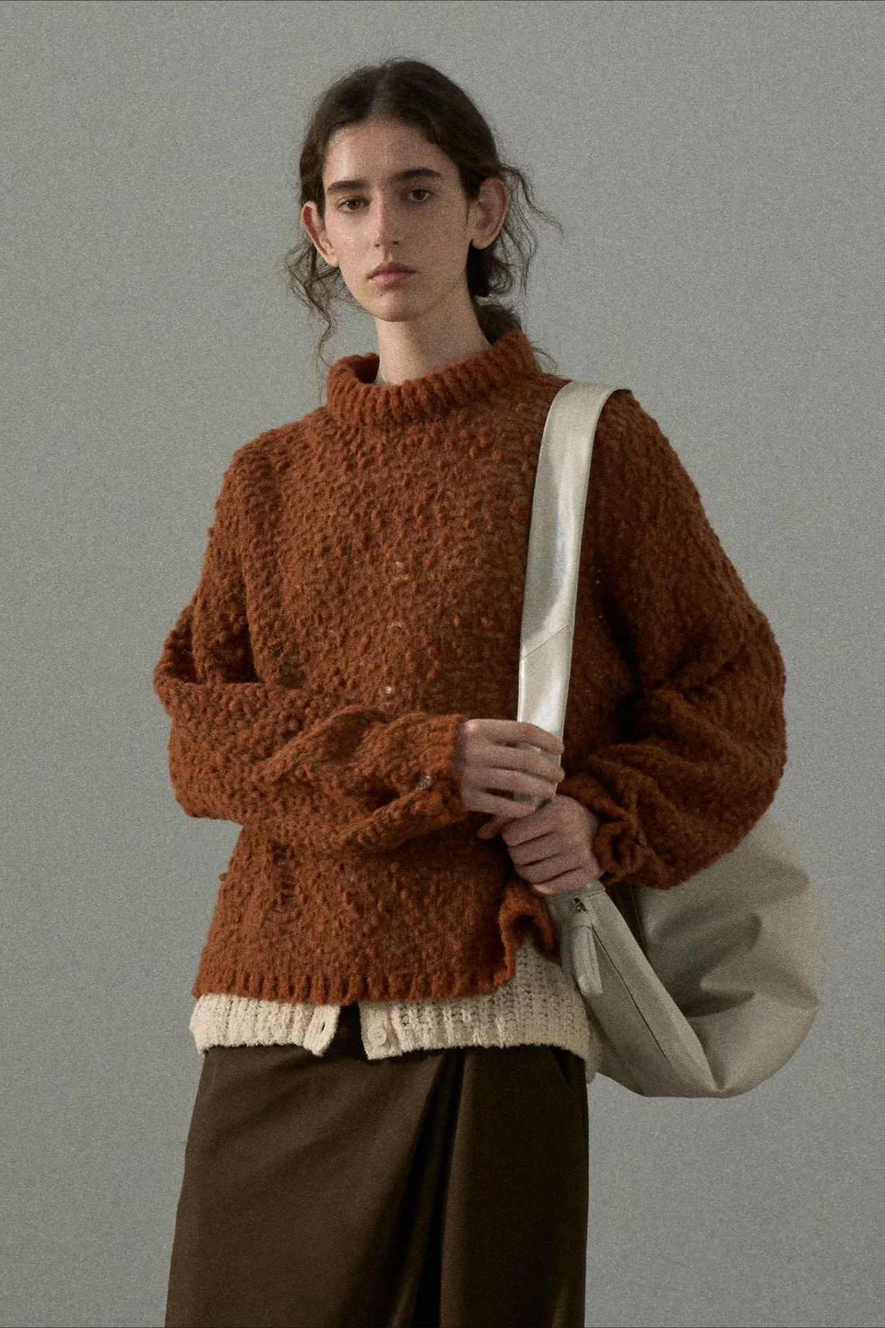 PrincessAce2025 Pull texturé respirant à manches longues pour femme Caramel Taille unique — Chandails pour femmes