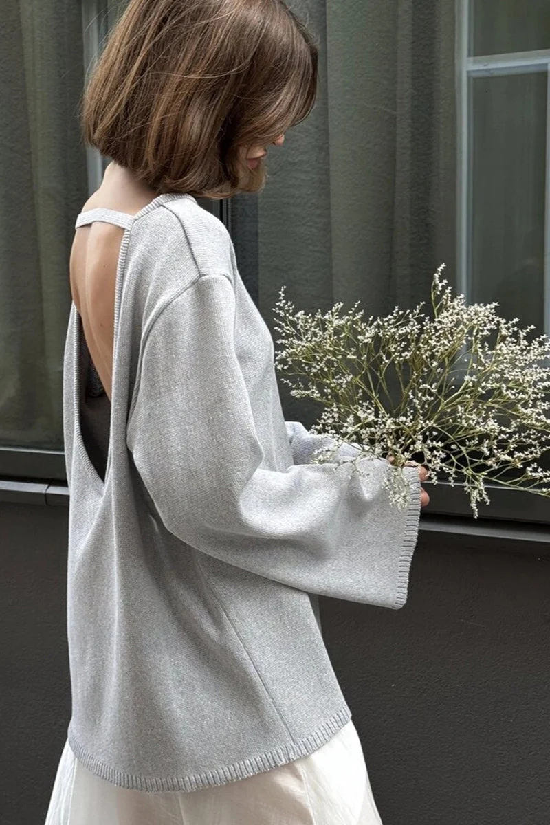 Cotton Loose Fit Off-Shoulder Pullover Tops for Women