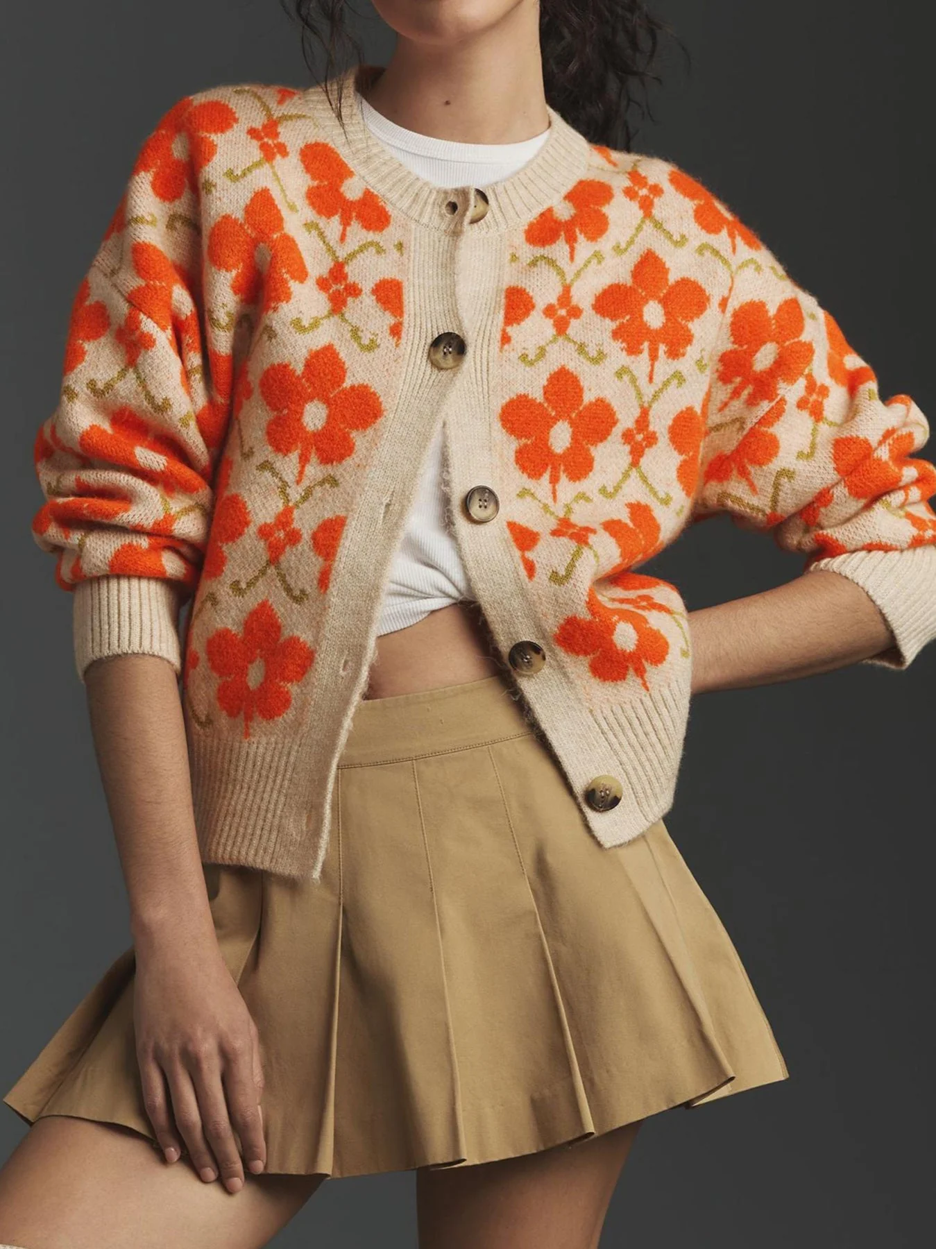 PrincessAce2025 Cardigan Floral à Manches Longues pour Femmes — Chandails pour femmes