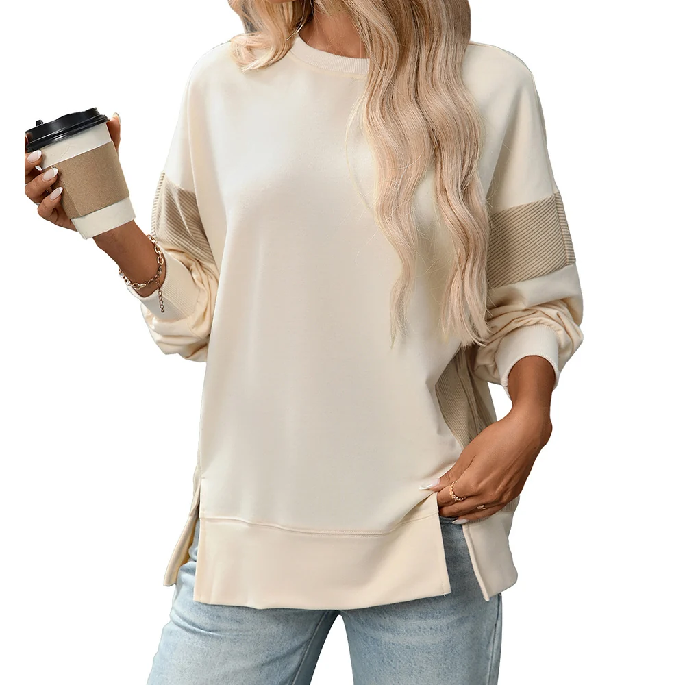 gzmdfsmy Women's Color Block Long Sleeve Crewneck Pullover — Fashion Accessories