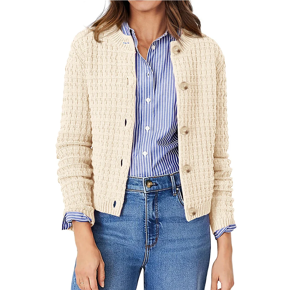 gzmdfsmy Chandail Cardigan Tricoté Femme Ouvert Manches Longues — Chandails pour femmes