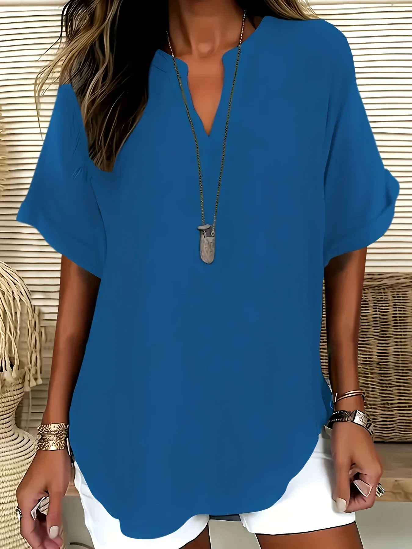 TKPHBK Women's Plain Shortsleeve Blouse for Daily Wear — Fashion Accessories