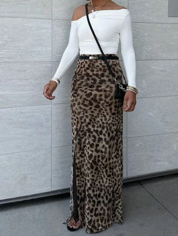 TKPHBK Women's Leopard Print High Waist Bodycon Skirt — Fashion Accessories