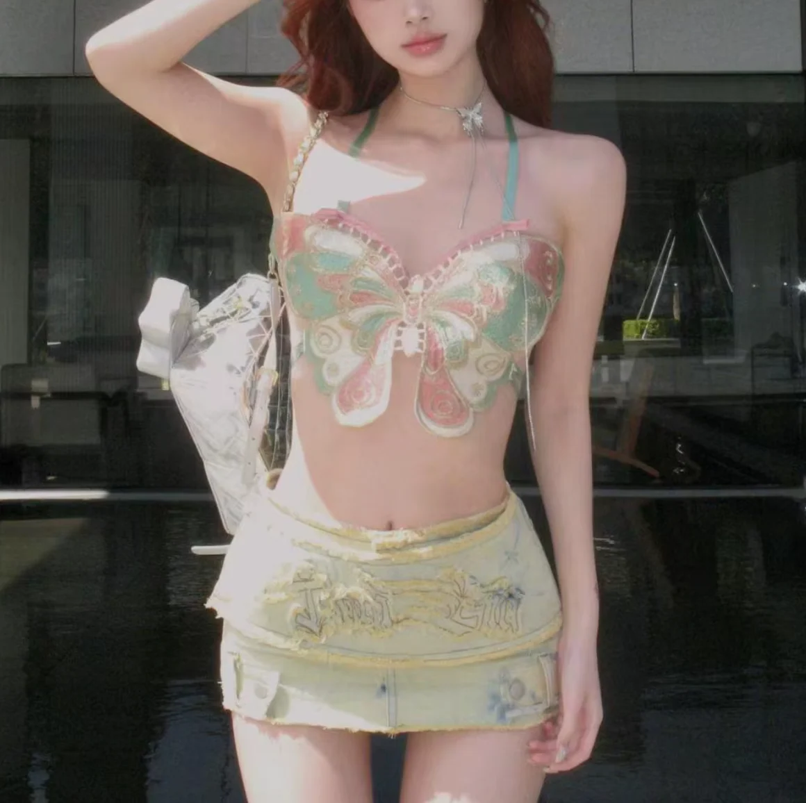 FBGGYSDP Liane Butterfly Open Back Y2K Top — Fashion Accessories