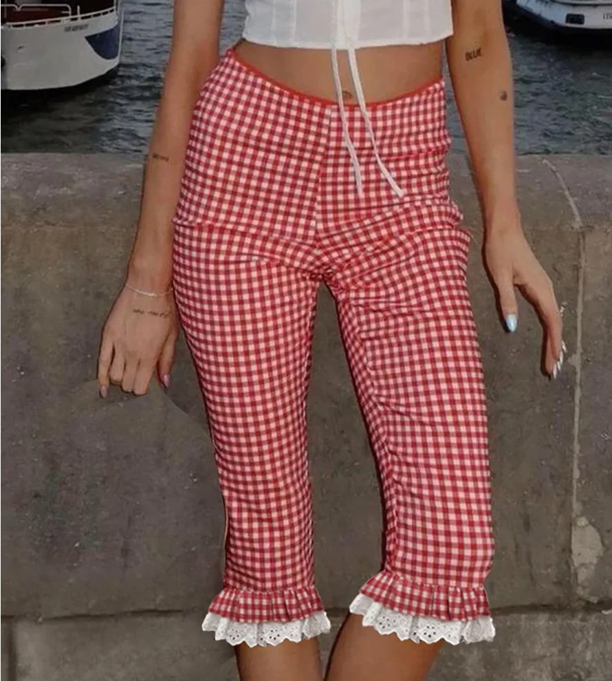 Pantalons en Dentelle à Carreaux Isola — Accessoires de mode