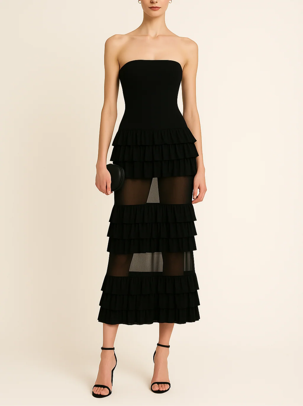 Robe Ruffle en Maille Sans Épaules Kimberly de FBGGYSDP — Robes pour femmes