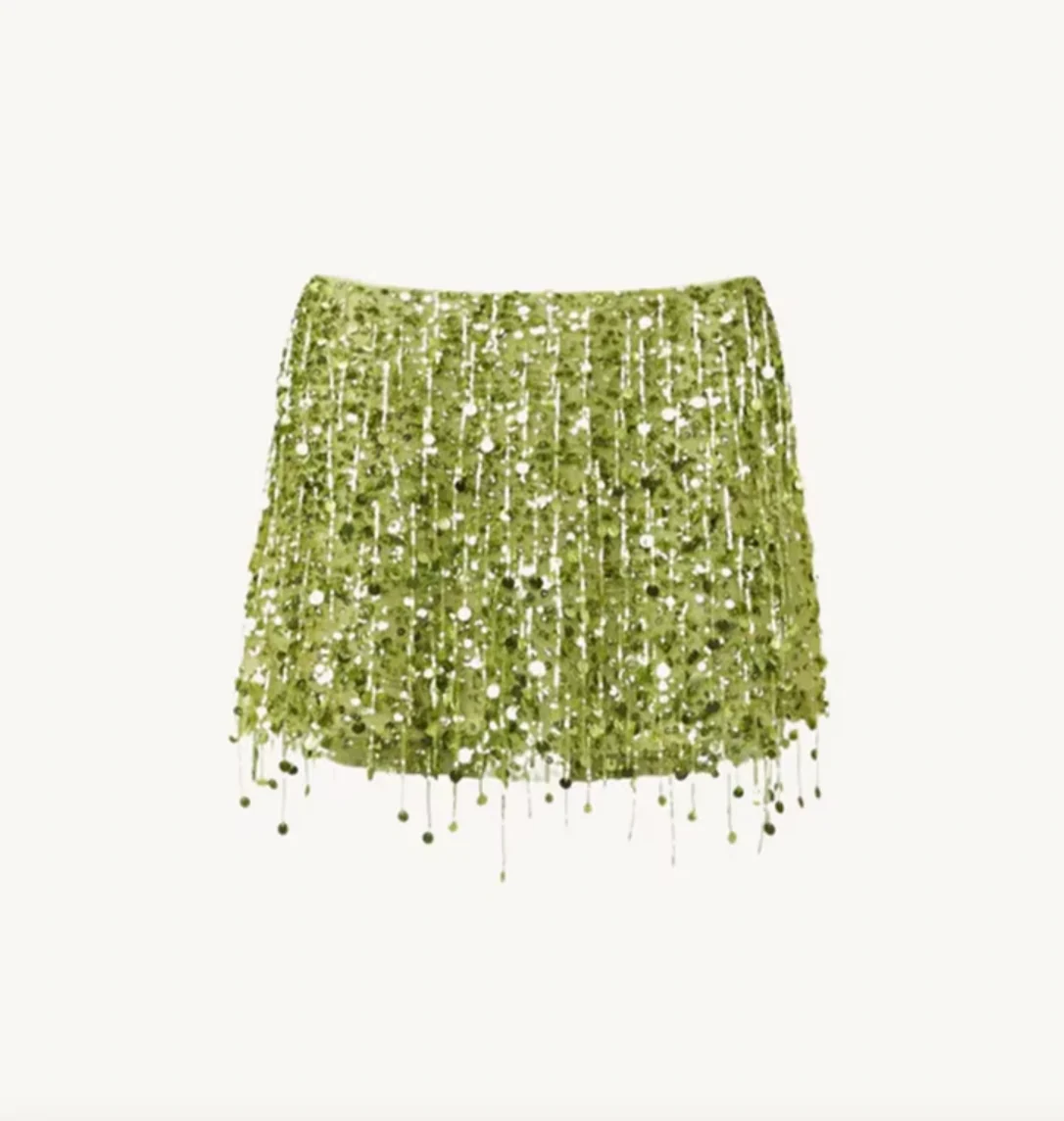 FBGGYSDP Lori Sequin Fringe Mini Skirt