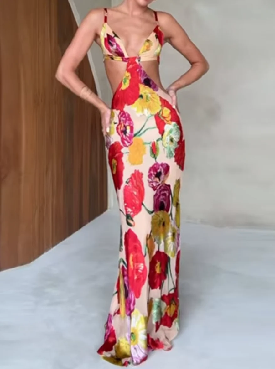 Robe Maxi Découpée Florale Eloise — Robes pour femmes
