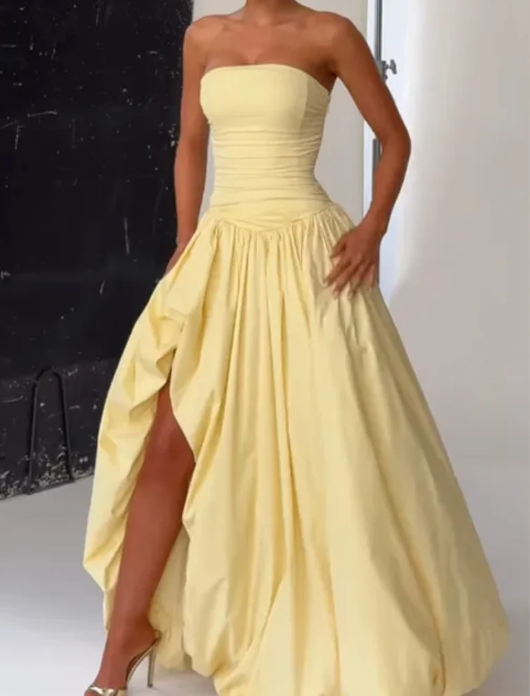 DANIELLA Strapless Bubble Hem Dress