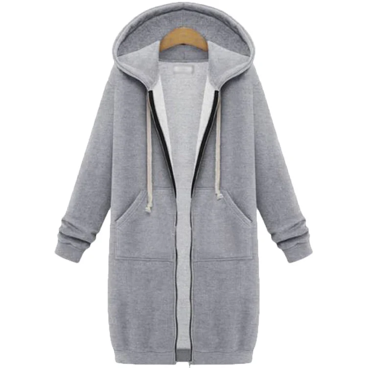 Hoodies Longs Pour Femmes - Gris / S — Sweats à capuche pour hommes