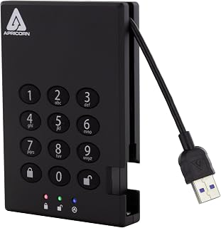 Apricorn Aegis Padlock 500 GB USB 3.0 Hardware Encrypted External Drive — External Hard Drive