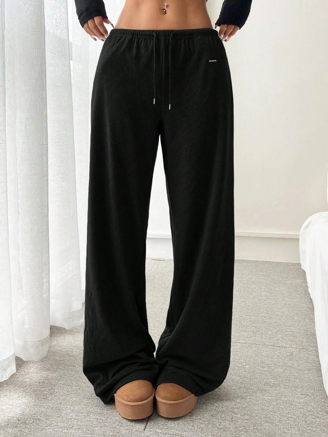 Pantalons de Fleece pour Femmes avec Taille à Cordon — Accessoires de mode