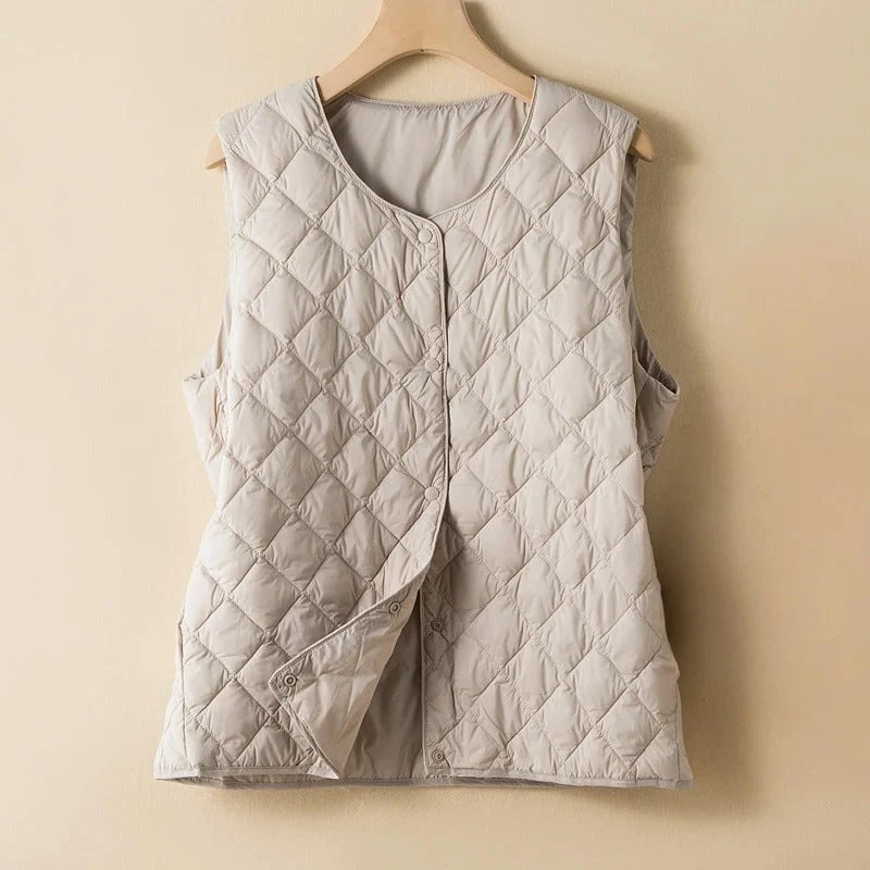FBBK817 Gilet sans manches en polaire à carreaux pour femmes — Accessoires de mode