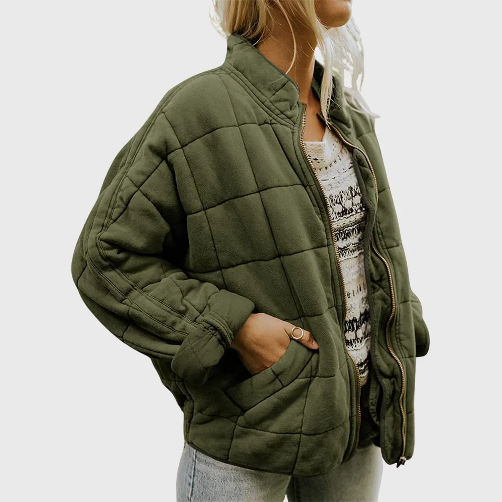 FBBK817 Veste Dolman Matelassée Légère pour Femmes avec Poches