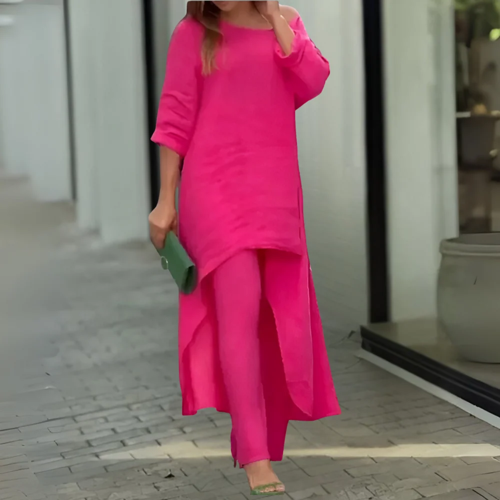 FBBK817 Ensemble de Robe à Deux Pièces pour Femmes avec Manches Longues