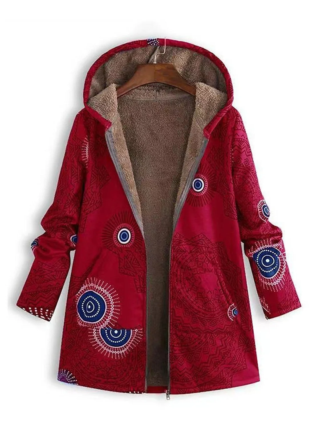 Veste à capuchon en sherpa doublée pour femmes FBBK817 — Accessoires de mode